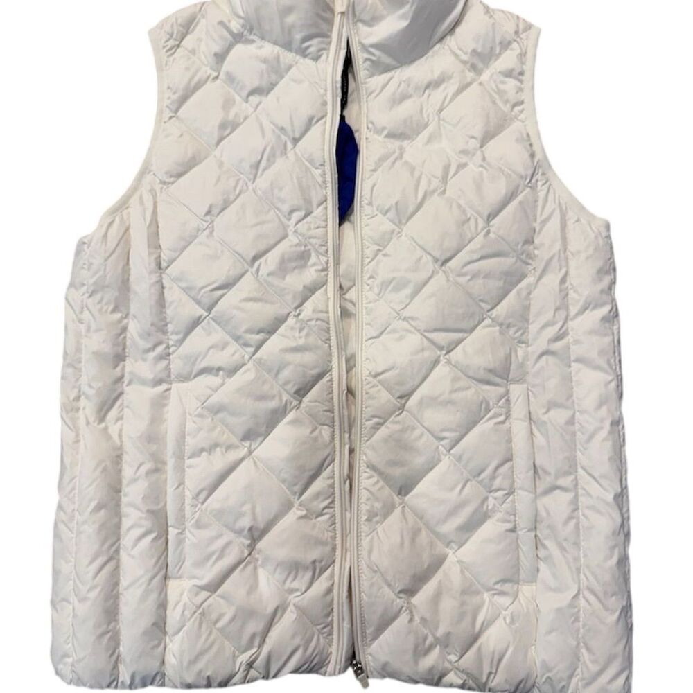 Women's Tory Burch White Quilted Puffer Vest Size S Lightweight Packable Casual